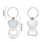 Heart Bottle Opener Keychain with Full Color Dome Print