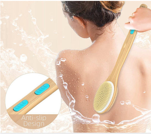 Double-Sided Long Handle Bath Brush