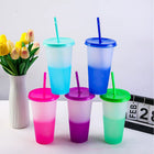 24Oz Mood Tumbler W/ Straw & Lid,Food-Grade Pp Cup