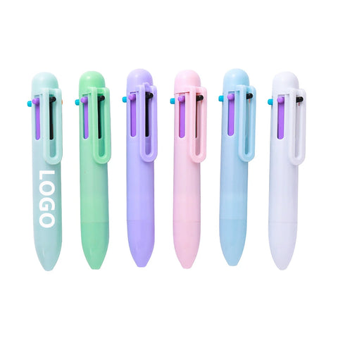 Macaron Color Series Six-Color Click-Action Ballpoint Pen
