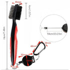 Golf Club Brush Groove Cleaner with Retractable Zip-line and Aluminum Carabiner Cleaning Tools