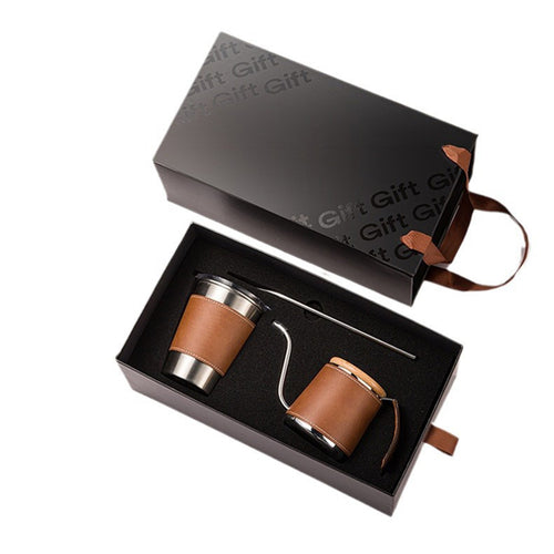2-Piece Leather Coffee Set Gift Box