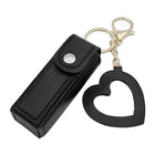 Lipstick Holder Keychain With Heart Mirror