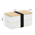Stackable Double-Layer Lunch Box With Bamboo Lid Lunch Set
