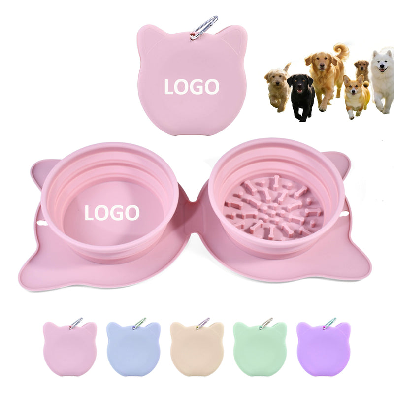 2-in-1 Pet Travel Double Bowl