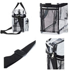 Clear Zippered Box Tote with Adjustable Strap