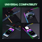 10W 3 in 1 Wireless Charging RGB Gaming Mouse Pad