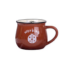 8 Oz Ceramic Potbelly Breakfast Milk Cup