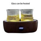 Clear Glass Espresso Cup W/Wooden Heat-Resistant Grip Ring