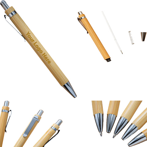 Bamboo and Wood Ballpoint Pen