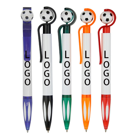 Football Shape Plastic Push Button Ballpoint Pen