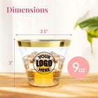 Gold And Silver Rim Transparent Plastic Party Cup