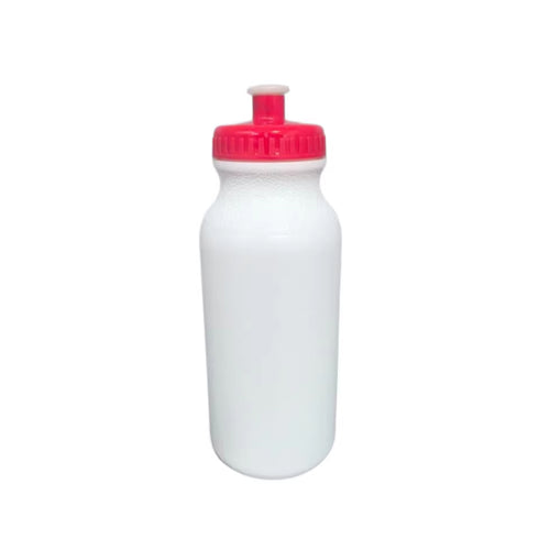 20 Oz. White Super Value Sports Bottle W/ Ridged Cap