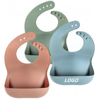 Baby Silicone Bib Waterproof Auxiliary Rice Pocket