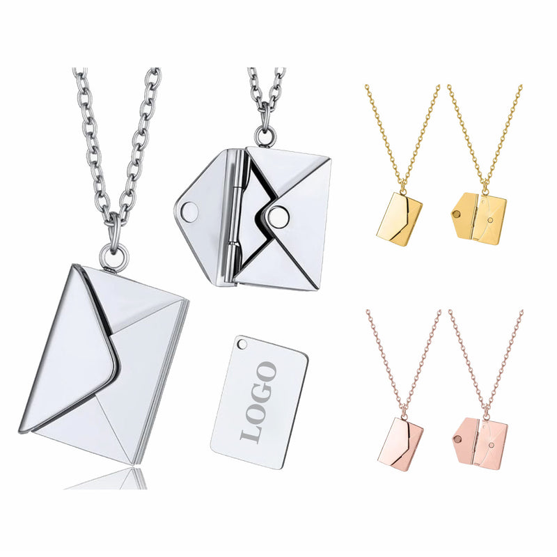 Personalized Envelope Locket Necklace