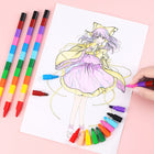 12 Color Block Patchwork Crayons