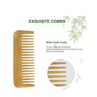 Bamboo Wide Tooth Comb Detangling Anti-Static Brush