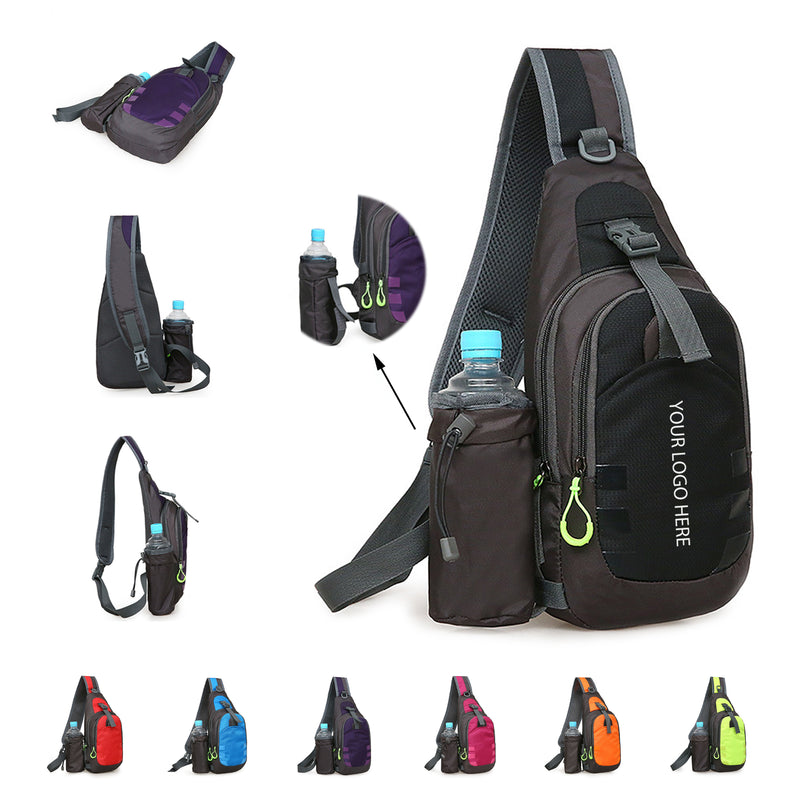 Athletic Casual Chest Bag with Detachable Water Bottle Pouch