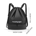 Lightweight Drawstring Gym Sack With Shoe Compartment