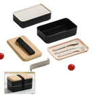 2 Layers Compartment Lunch Bento Box W/ Bamboo Lid & Cutlery
