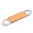 Wooden Handle Stainless Steel Flat Bottle Opener