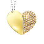 Heart-Shaped Usb Flash Drive 16Gb Crystal Necklace