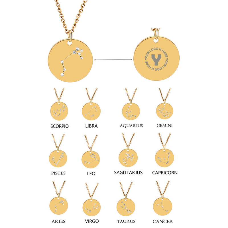 Gold Twelve Constellation Necklace