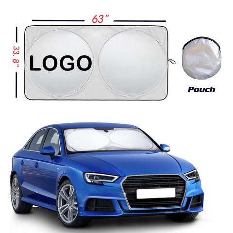 Car Windshield Sun Shade with Storage Pouch