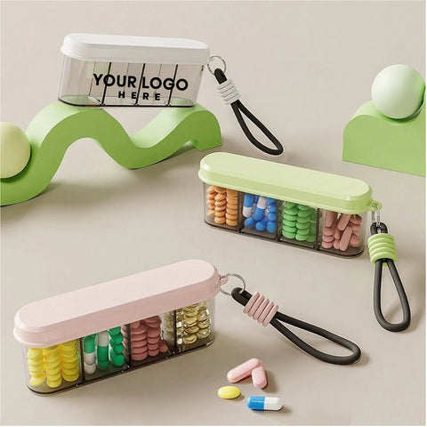 Portable Pill Box In Separate Compartments