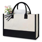 Large Classic Black And White Cotton Canvas Tote