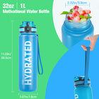 Durable and Leakproof Water Bottles 32oz with Time Marker