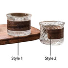 Clear Glass Espresso Cup W/Wooden Heat-Resistant Grip Ring