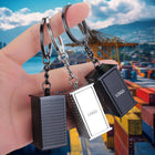 Mini Metal Shipping Container Keychain