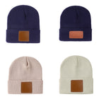 Leather Labeled Warm Knit Cap