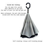 Inversion Auto Open Umbrella w/ C-Shape Handle