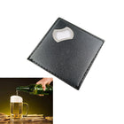 Leather-Covered Metal Coaster Bottle Opener