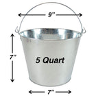 5-Quart Galvanized Pail Beer Ice Bucket With Handle