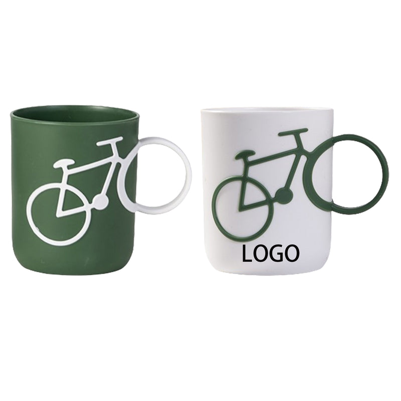 Plastic Couple Cup Bicycle Handle Shaped Toothbrush Cup Mug