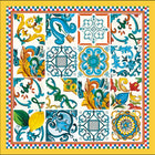 Full Color Printed Simulated Silk Square Scarves/Bandanna