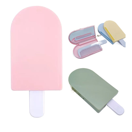 2-In-1 Ice Cream Handheld Mirror With Comb