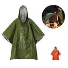 Emergency Thermal Rain Poncho With Hood Portable