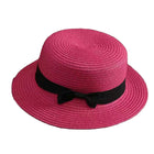 Summer Bow Tie Straw Visor Sun Hat