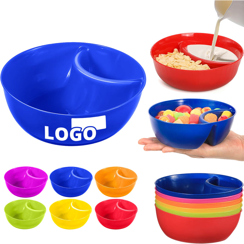 7inch Divided S-Shaped Two Compartments Cereal Bowl