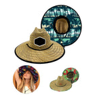 Straw Hat With Custom Patch And Full Color Underbrim Imprint