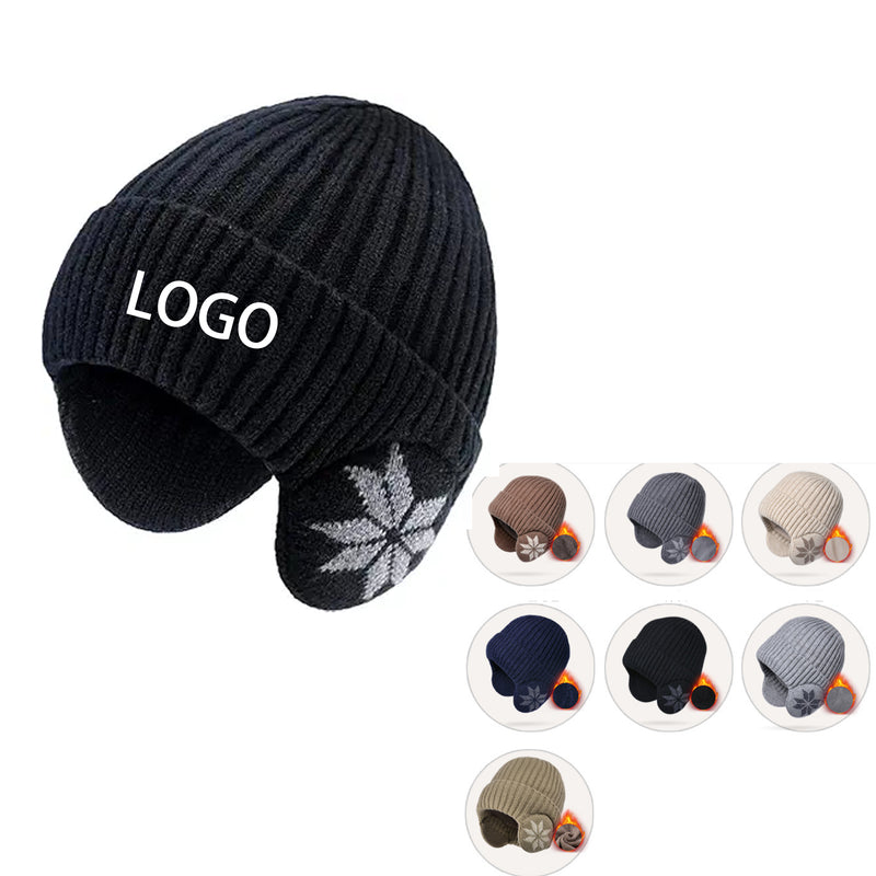Knit Beanie Winter Hats with Ear Covers