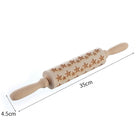 Christmas Embossed Wooden Rolling Pin For Baking Cookies