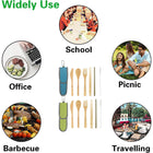 7 In 1 Portable Bamboo Outdoor Cutlery Set