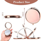 Round Folding Makeup Mirror Double Sided Metal Pocket