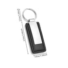 Rectangular Metal PU Leather Keychain