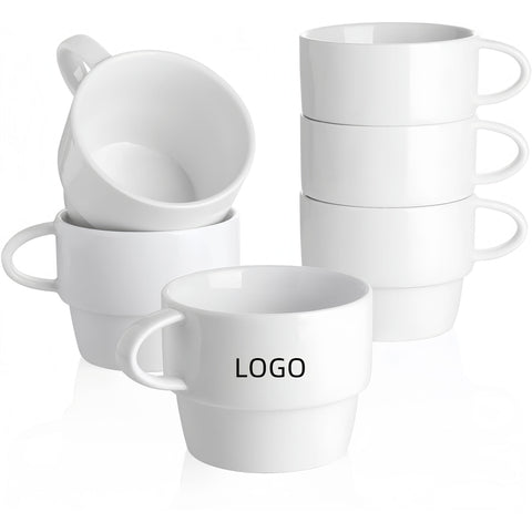 8oz Porcelain Novelty Stackable Latte Cups